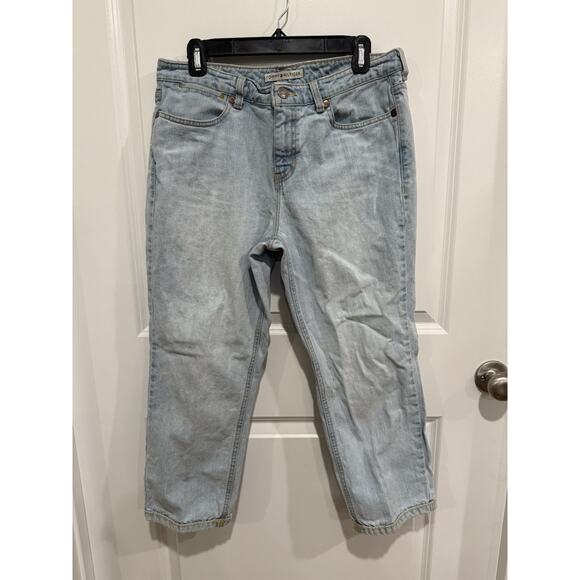 VTG Y2K Tommy Hilfiger Retro Hipster Size 10 Straight Leg Light Blue Crop Jeans - Picture 1 of 8